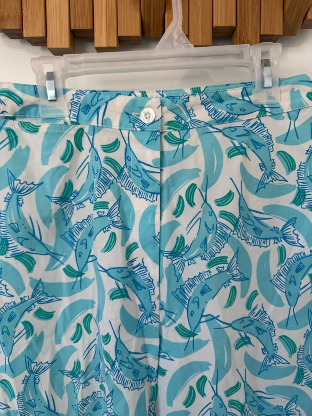 Lilly Pulitzer Blue Marlin Print Capri, Vintage, Womens Size 12 - Picture 2 of 9